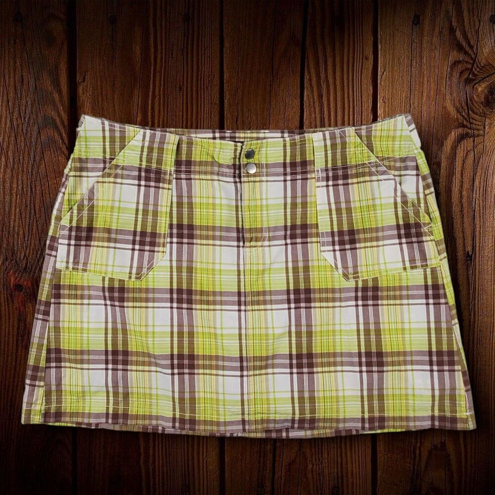 Lane Bryant Women's Skirt Skort Size 20 Plaid Pattern Brown/ Green Sports Casual